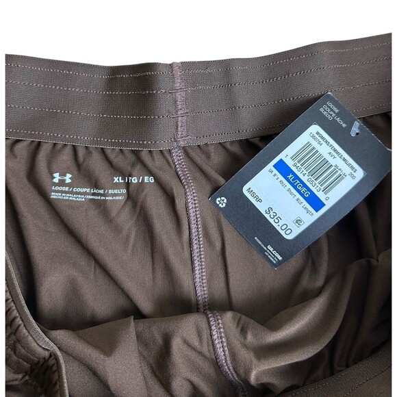 Under Armour Women's Knit Training Shorts Mid Length Size XL Brown - Picture 6 of 10